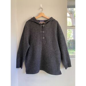 Rare Vintage Newton Trading Co.100% Wool Gray Hoodie Fireman Clasp Placket